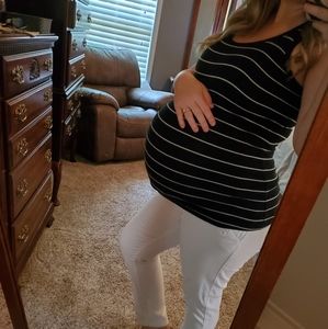 Striped.Maternity Tank Top
